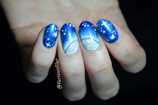 galaxy nails stars moon space