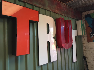 Truth Barbecue is decorated with vintage letters.