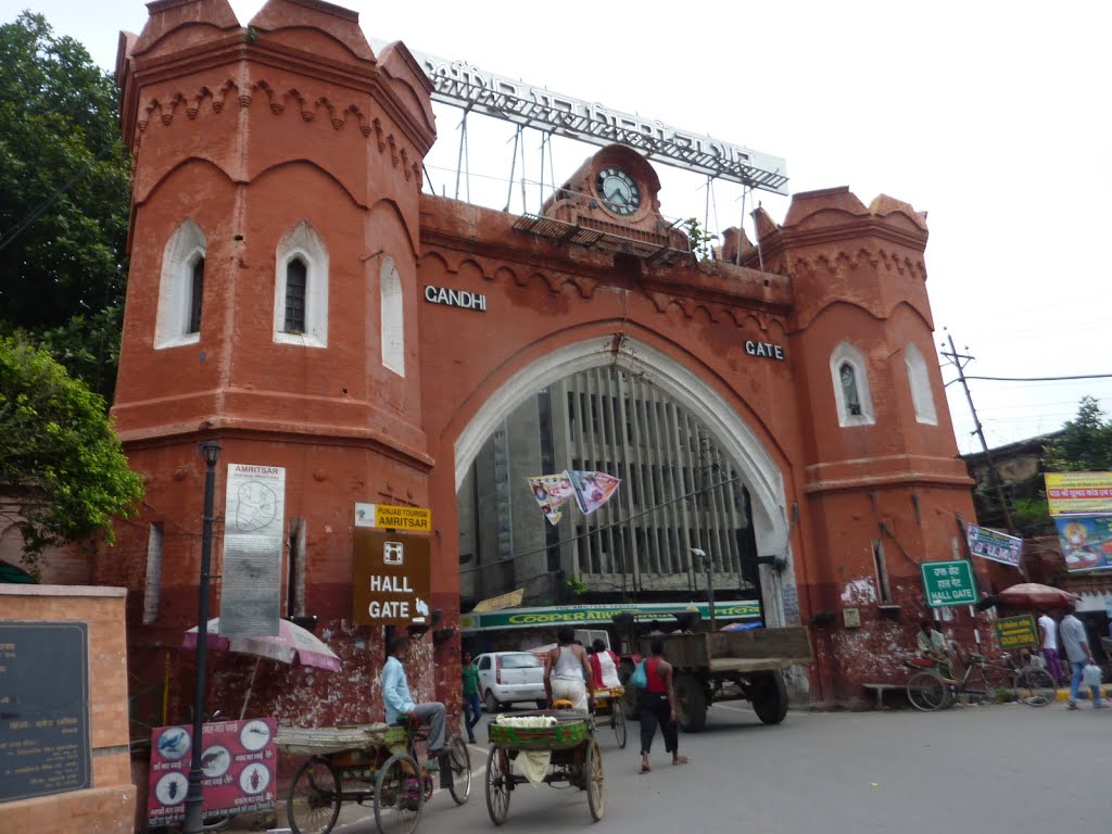 Colonial clock (1876) of Gandhi Gate in Amritsar Navrang India