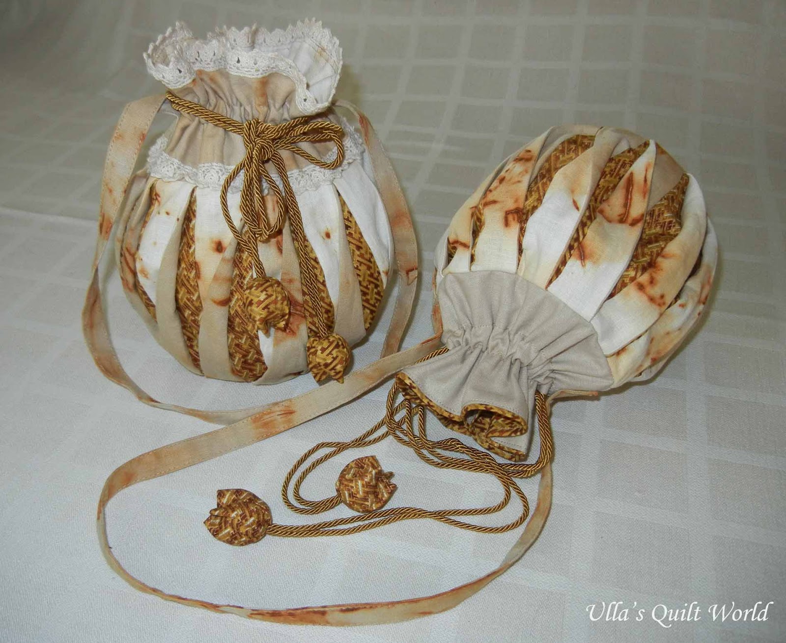 Ulla's Quilt World Rust dyeing fabric, TUTORIAL pouches, book cover