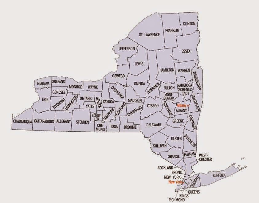 Map Of New York Counties