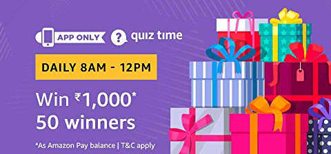 Amazon Quiz 8 February 2019 Answers - Win 1000 Balance