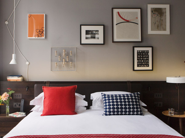 Chic guest room at The Laslett Hotel in Notting Hill in the heart of West London