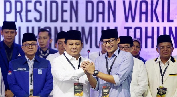 Prabowo-Sandiaga Uno Nomor urut 1 di Pilpres 2019