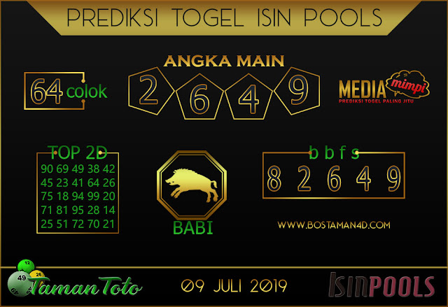 Prediksi Togel ISIN TAMAN TOTO 09 JULI 2019