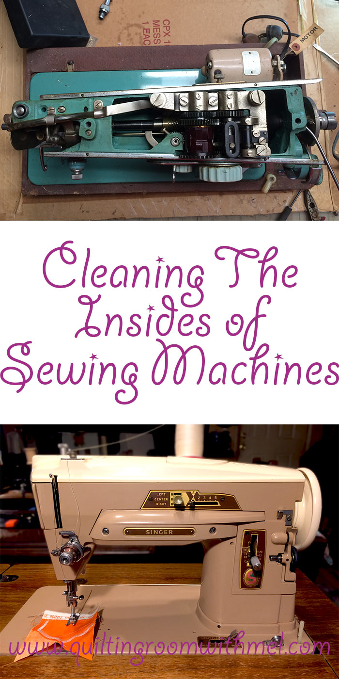 cleaning the insides of vintage sewing machines