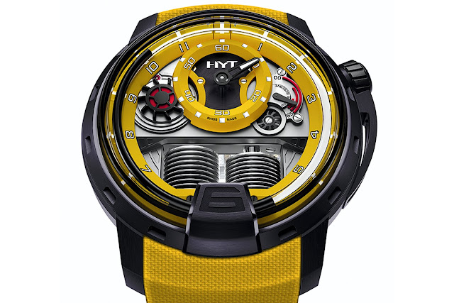 HYT THE COLOR BLOCK COLLECTION yellow blog debajo del reloj HYT THE COLOR BLOCK COLLECTION yellow blog debajo del reloj