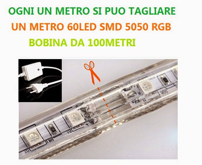 Striscia LED Adesiva 12V 5 Metri IP65 Bobina Luce Led Flessibile 60... Colore Bianco - Foto 7