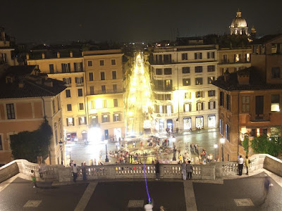 the spanish steps at night, rome italy