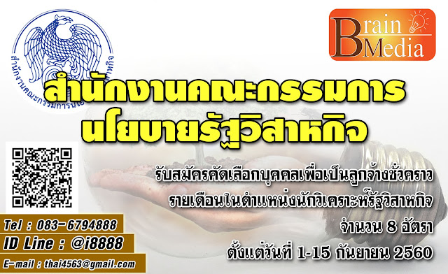 สำนักงานคณะกรรมการนโยบายรัฐวิสาหกิจ เปิดสอบ งานราชการ