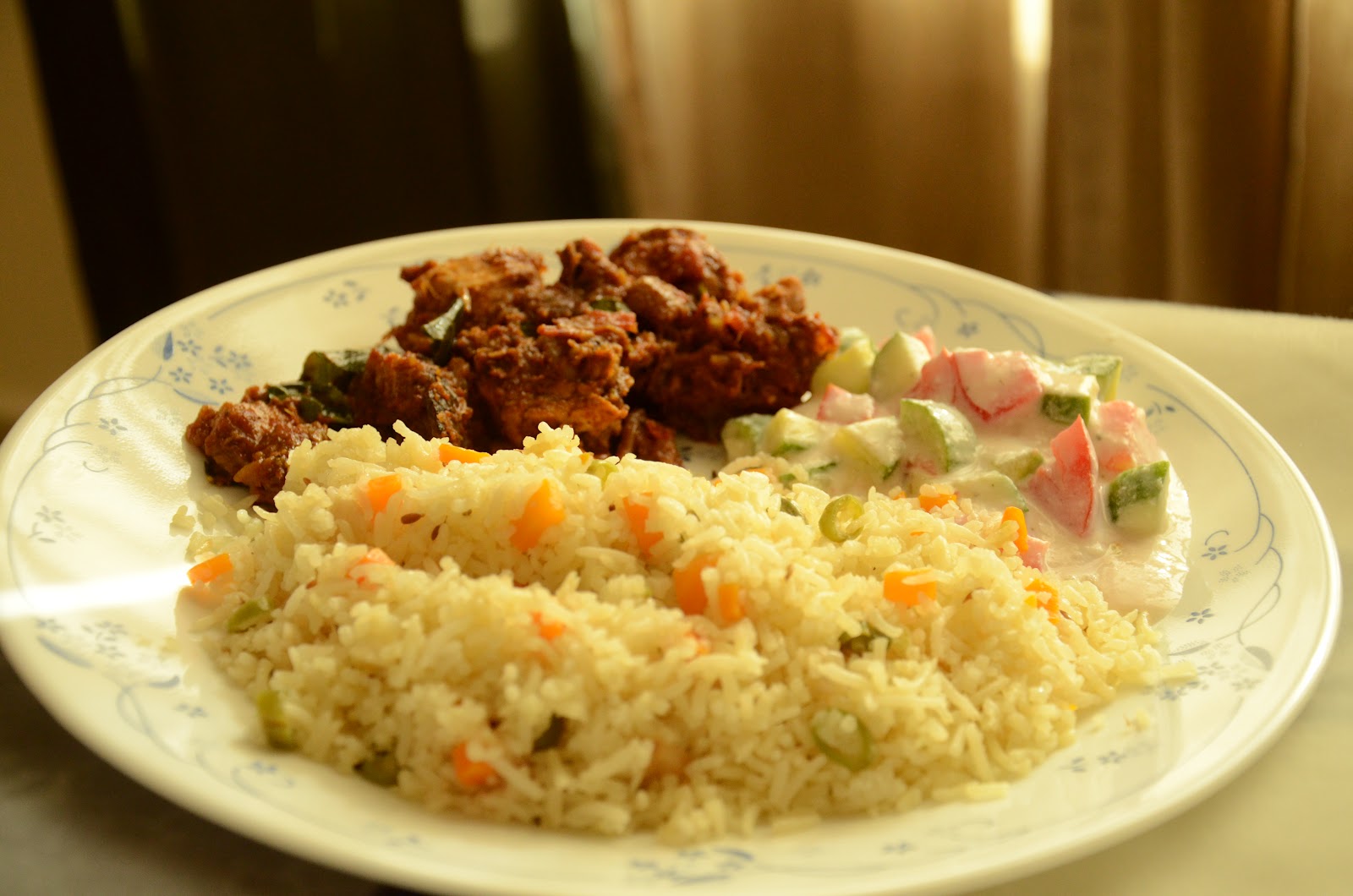 My Pressure Cooker Weekend lunch with Ghee rice and Chettinad Chicken...