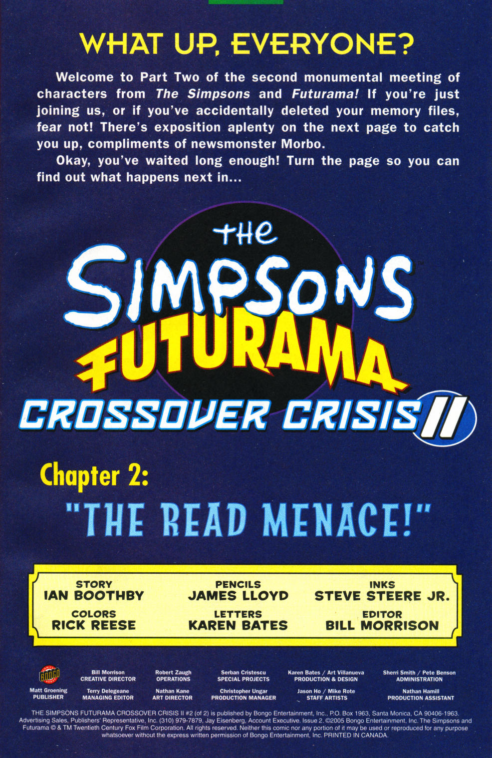 Read online The Simpsons/Futurama Crossover Crisis II comic -  Issue #2 - 2