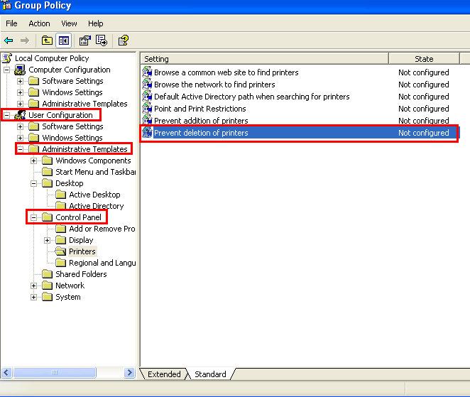 Restrict deletion of printer to ensure misuse of system