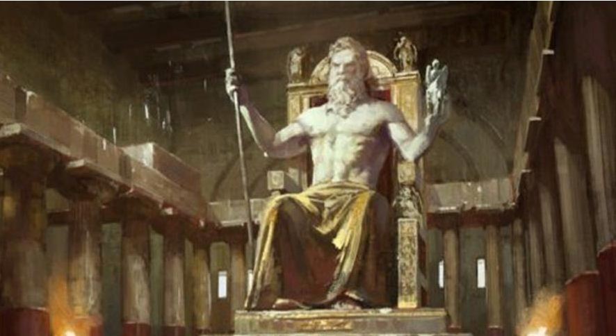 Patung Zeus setinggi 14 meter yang terbuat dari emas Patung Zeus setinggi 14 meter yang terbuat dari emas