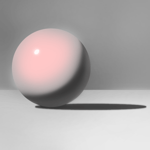 The light area is highlighted in red on this sphere.