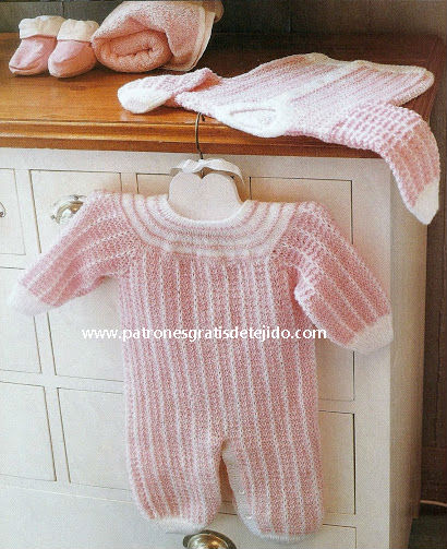 Liliana Milka Enterizo Para Bebe Tejido En Dos Agujas Liliana