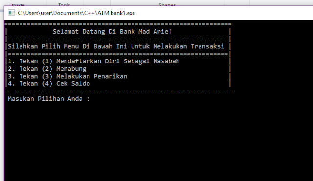 Contoh Agenda C++ Atm Bank  