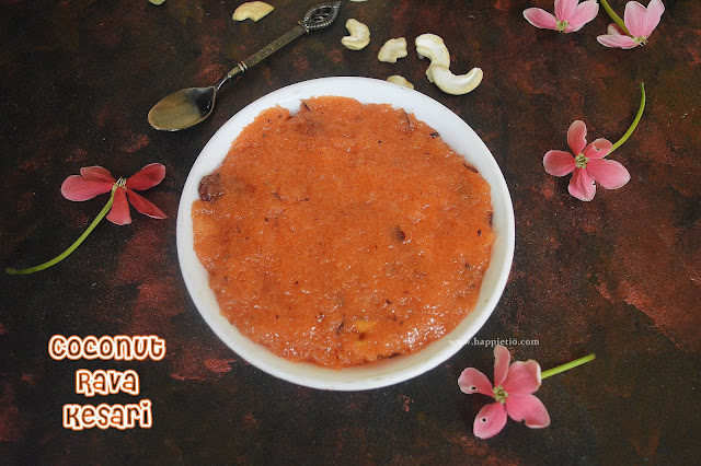 Coconut Rava Kesari Recipe | Thengai Kesari