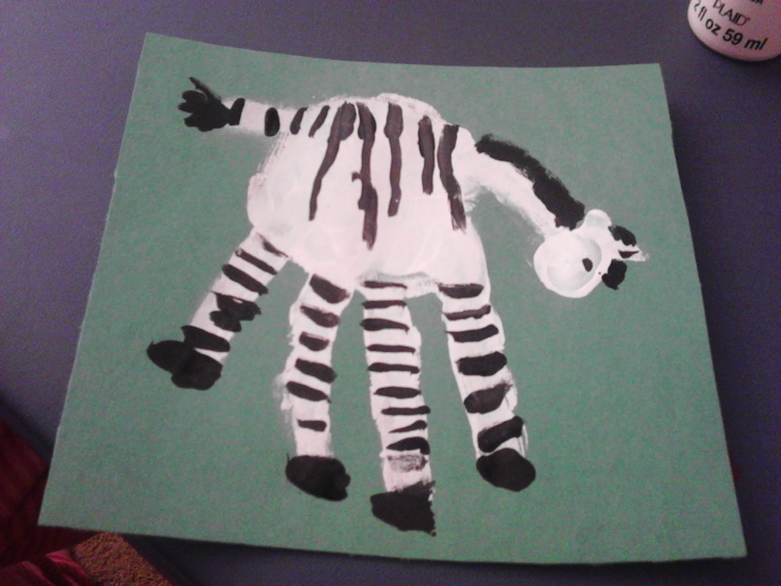 ...Busy Making Memories Handprint Zebra Art Class Homeschool style