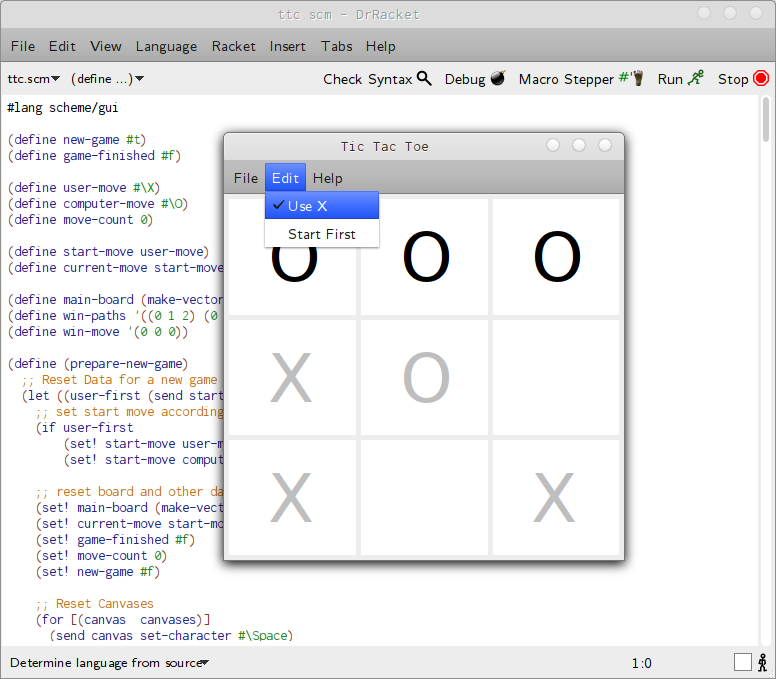Thura's Journal: tic-tac-toe AI with two-ply minmax in scheme