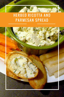 Herbed Ricotta and Parmesan Spread - perfect as an appetizer for game day or a holiday party. Slice of Southern