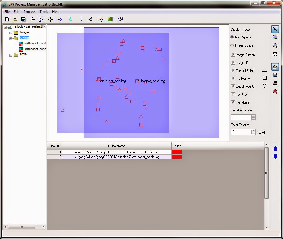Remote Sensing of the Environment: Lab 7: Photogrammetry
