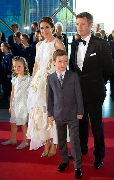 Crown Princess Mary, Princess Marie, Prince Frederik, Prince Jaochim at Prince Henrik's 80th birthday gala