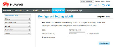 ganti sandi modem wifi huawei