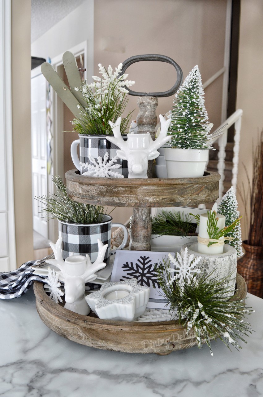 Dining Delight Winter Tiered Tray Decor