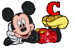 Alfabeto tintineante de Mickey Mouse recostado C. 