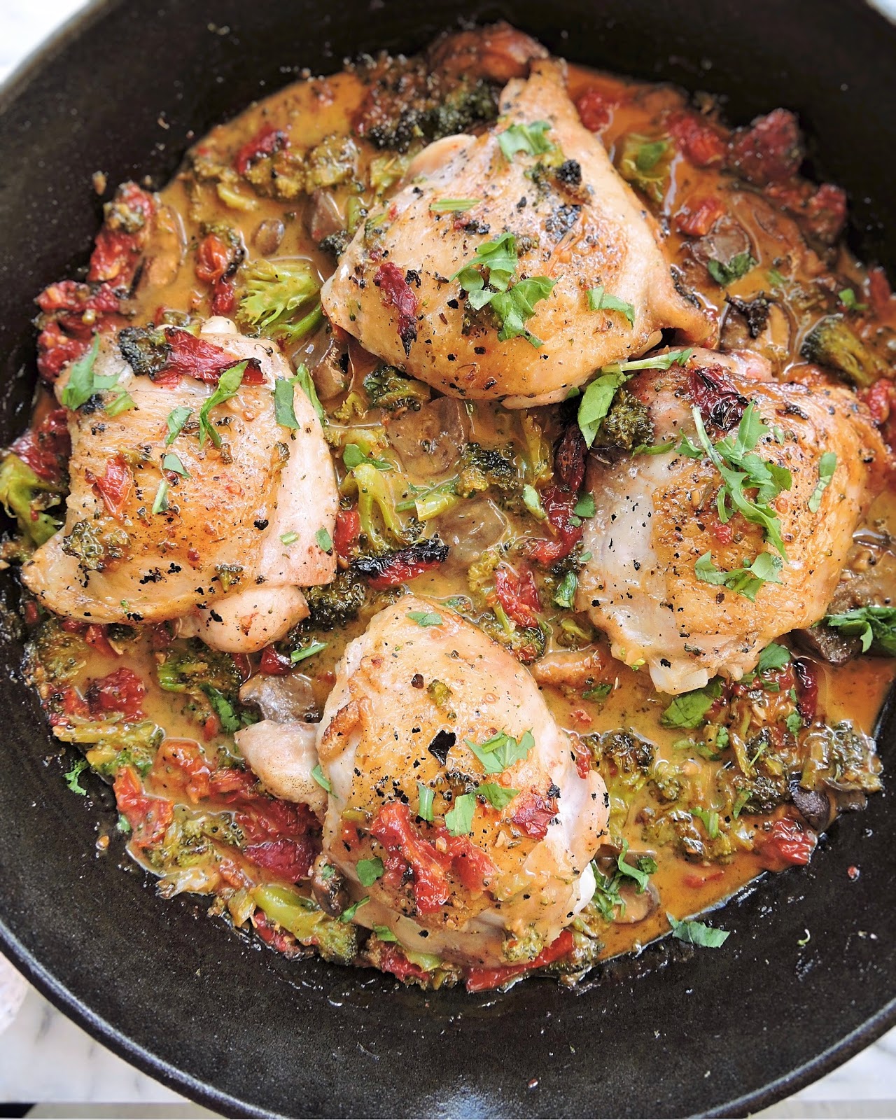 Just Jessie B Skillet Chicken with Sun Dried Tomato Cream Sauce