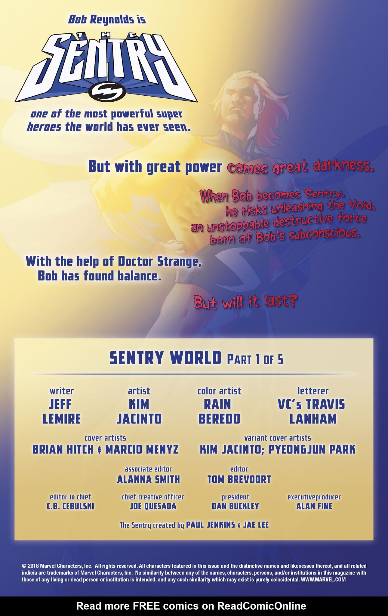 Read online Sentry (2018) comic -  Issue #1 - 2