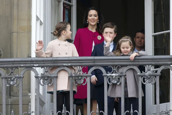 Crown Prince Frederik, and Crown Princess Mary of Denmark, with their children, Princess Josephine, Princess Isabella, Prince Vincent and Prince Christian, Prince Joachim of Denmark, Princess Marie of Denmark, Prince Nikolai of Denmark, Prince Felix, Princess Athena and Prince Henrik, Count of Monpezat