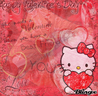 Hello Kitty Valentines Day Greeting e-Card gif animation