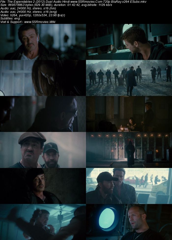 The Expendables 2 (2012) Dual Audio Hindi 480p BluRay 300MB ESubs Movie Download