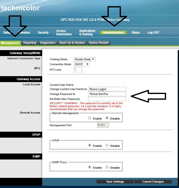Guia do Iniciante Configurando modem roteador wifi Cisco DPC3925 NET