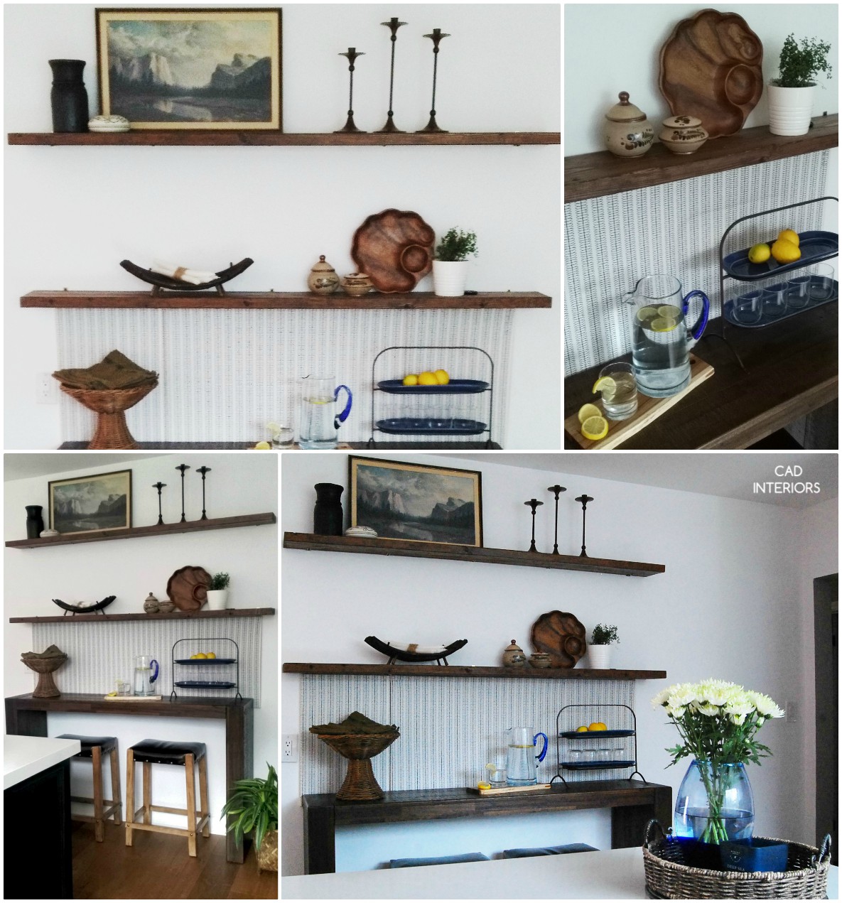 diy home office interior design kitchen renovation home improvement black white wood modern decor reclaimed wood shelving