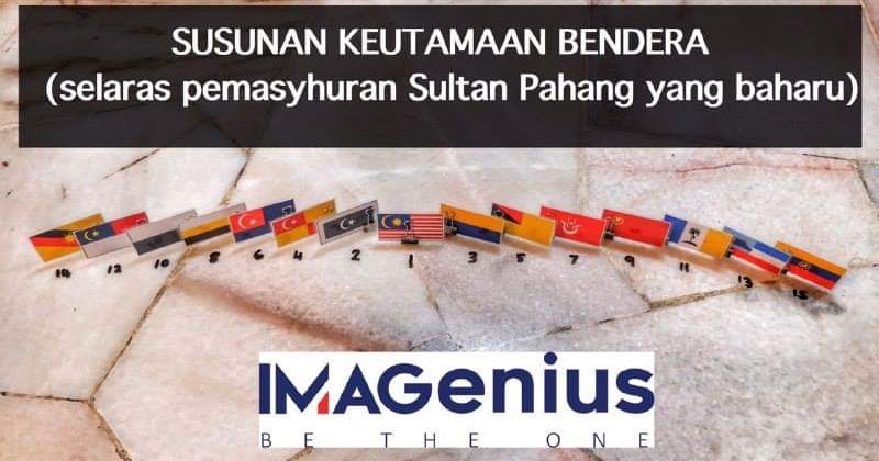 Susunan keutamaan bendera negeri di Malaysia dengan pemasyuran Agong