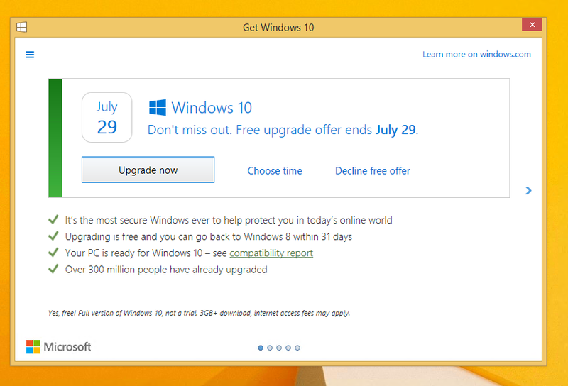 windows 10 offer now has the option to be declined declined offer
