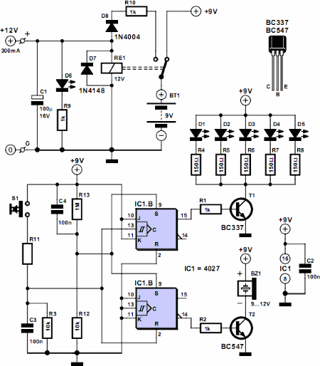 Mains Voltage Monitor | Electronic Circuits Diagram