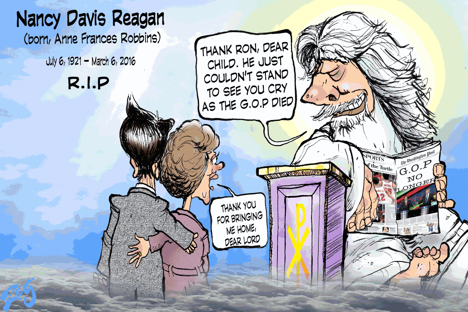 Editorial Cartoonist Zeg Vale Nancy Reagan editorial-cartoonist-zeg-vale-nancy-reagan