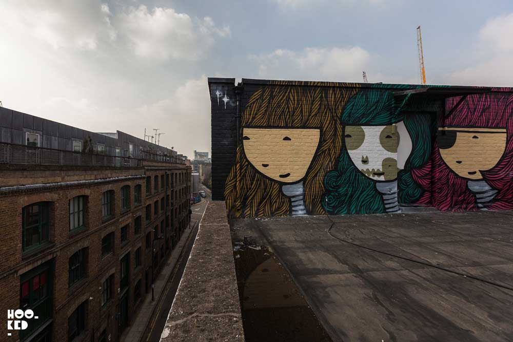 Triple Goddess London Mural by Kid Acne for Jealous Gallery's Rooftop Mural Project