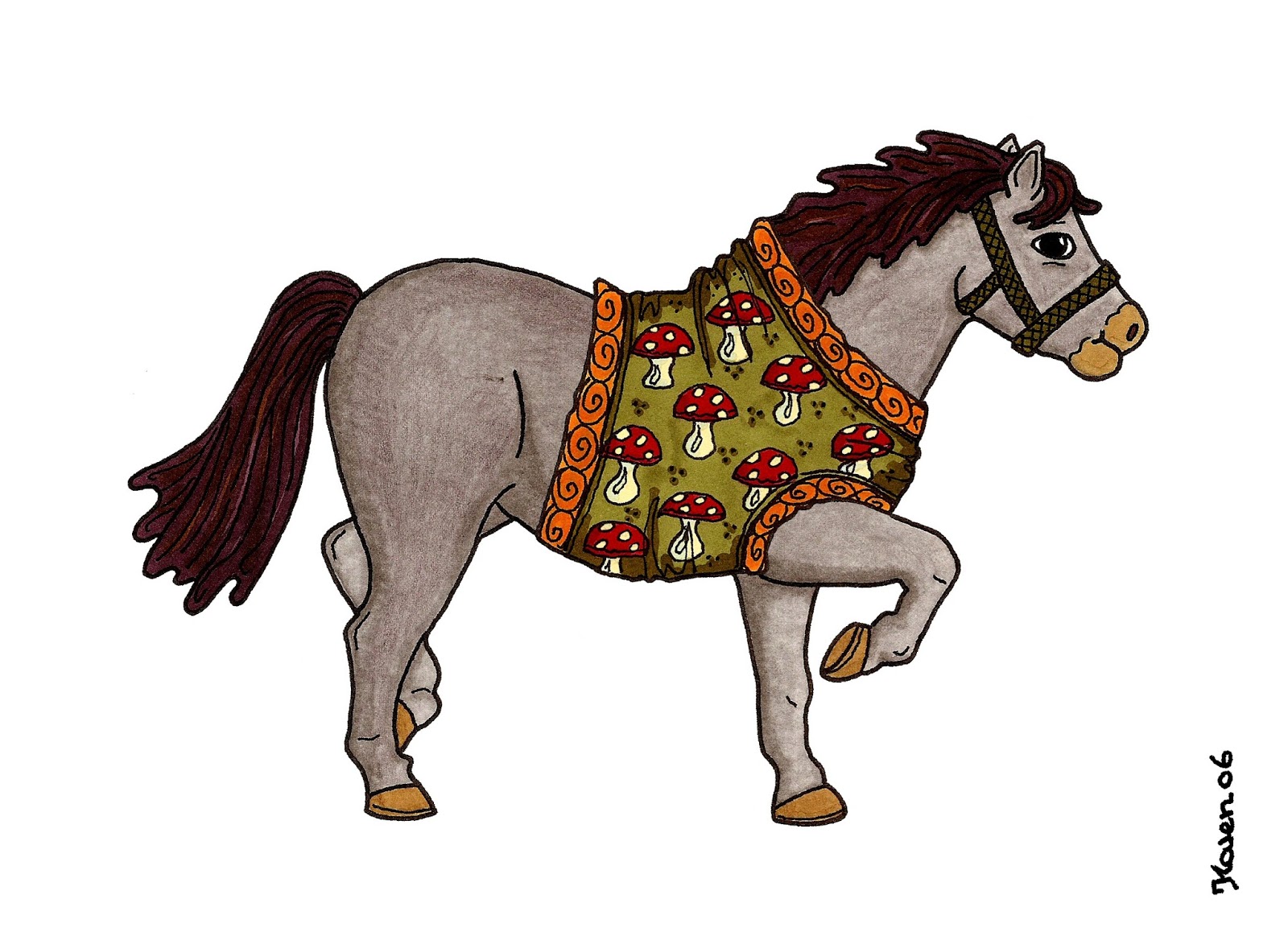 Karen`s Paper Dolls Horses 18 Paper Dolls in Colours. Heste 18