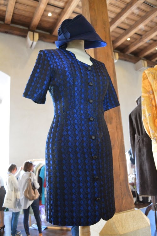 prague vintage fair 2014, blue, dress, hat
