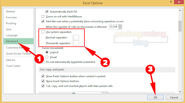 Mengubah Tanda Koma Menjadi Titik di Microsoft Excel Mengubah Tanda Koma Menjadi Titik di Microsoft Excel