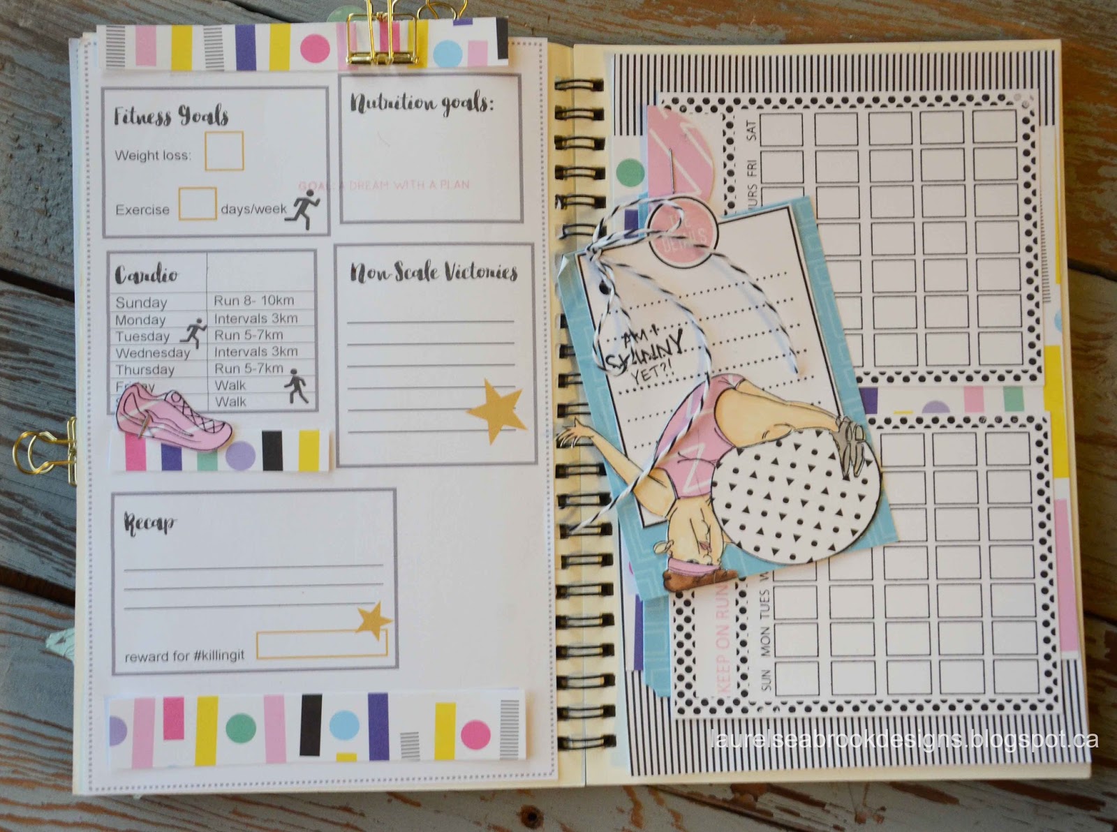 seabrook designs may fitness journal pages with pattern happy fitness journal