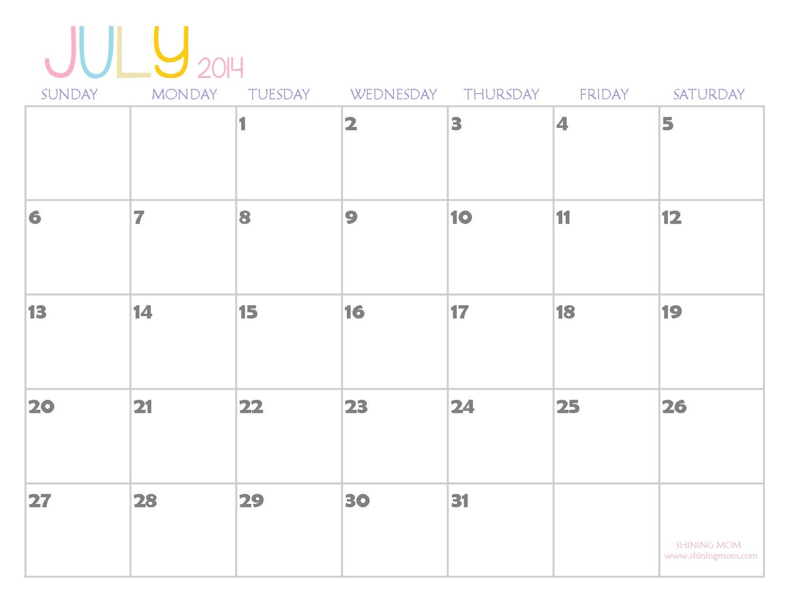 2014 Printable Calendars {Fresh Designs!}