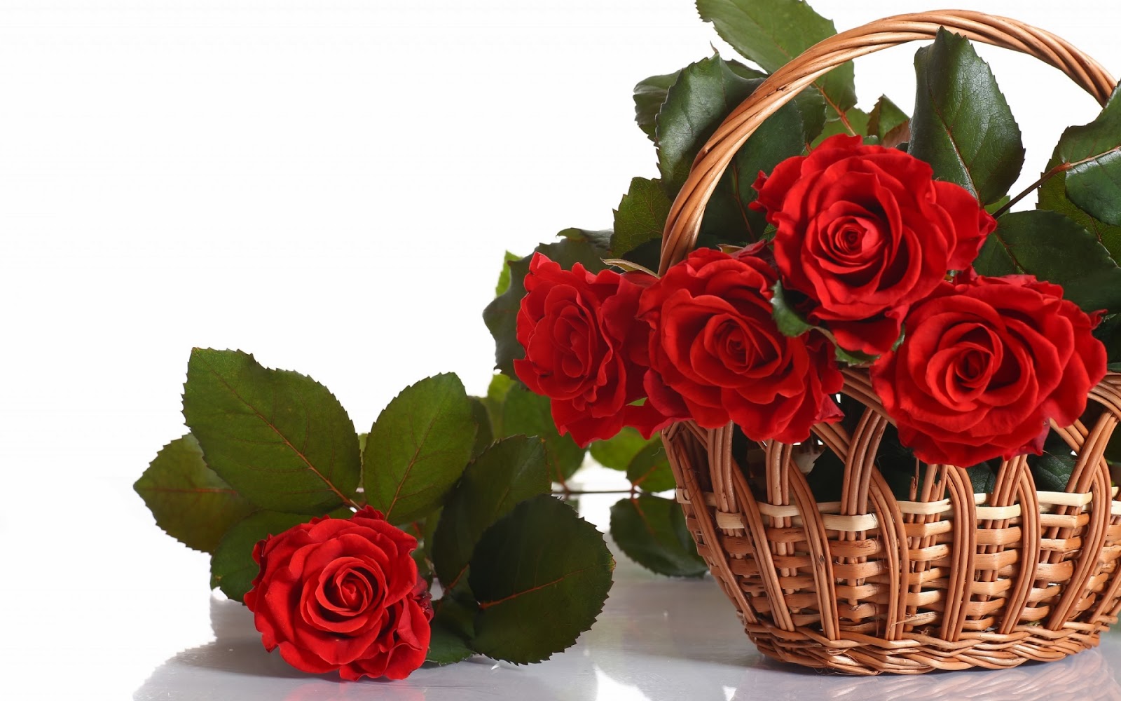 Red Roses Basket Mystery Wallpaper