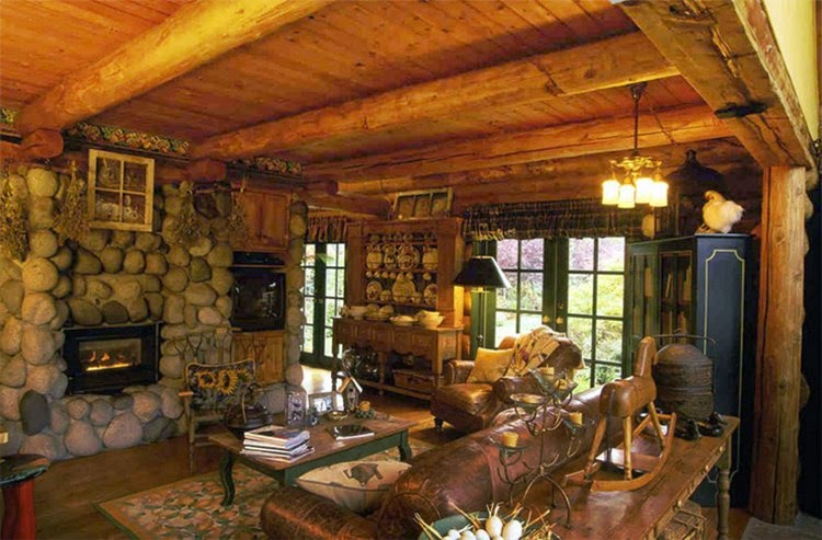 Cottage-home-interiors-fireplace Decoration warm for winter