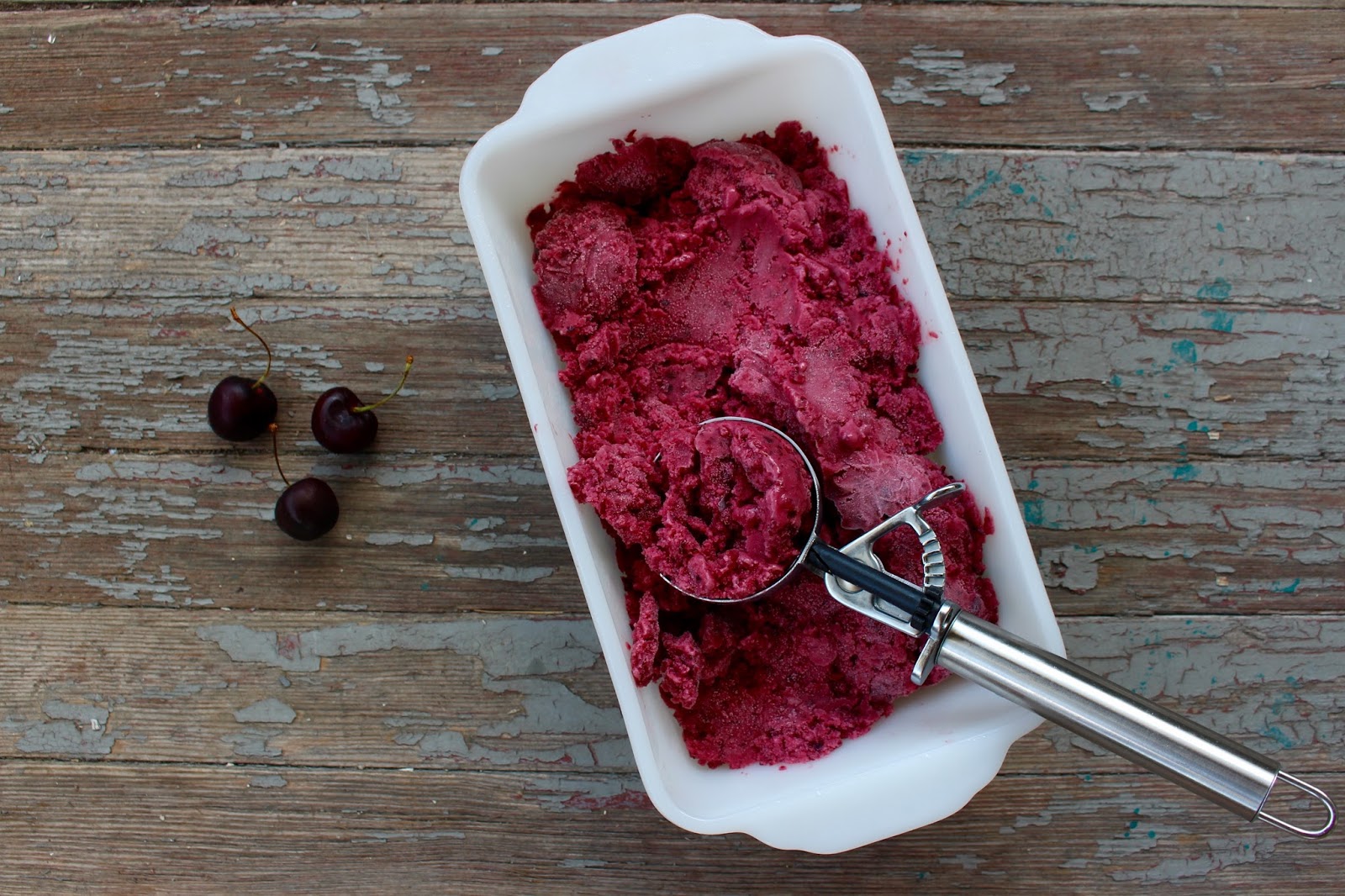 Nothing in the House Cherry Buttermilk Gelato with Honey Cornmeal Cones